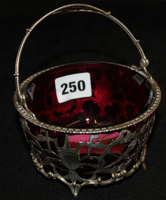 Silver sugar basket and liner